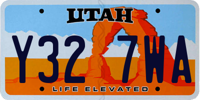 UT license plate Y327WA