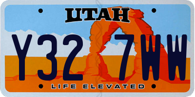 UT license plate Y327WW