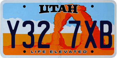 UT license plate Y327XB