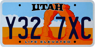 UT license plate Y327XC