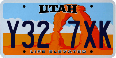 UT license plate Y327XK