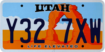 UT license plate Y327XW