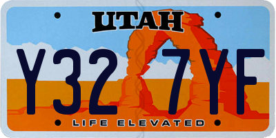 UT license plate Y327YF