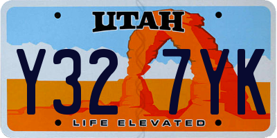 UT license plate Y327YK