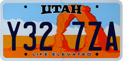 UT license plate Y327ZA