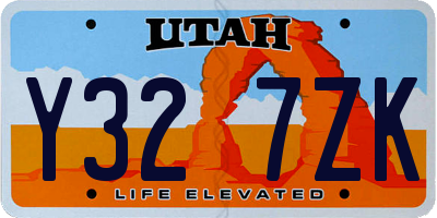UT license plate Y327ZK