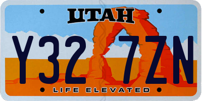 UT license plate Y327ZN