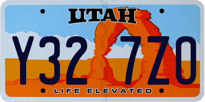UT license plate Y327ZO