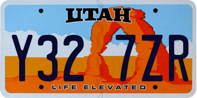 UT license plate Y327ZR