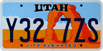 UT license plate Y327ZS