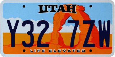 UT license plate Y327ZW