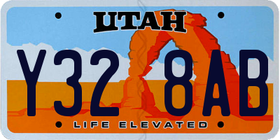UT license plate Y328AB