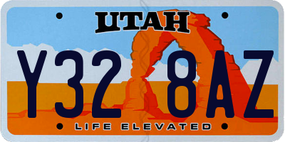 UT license plate Y328AZ