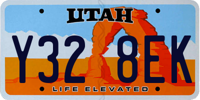 UT license plate Y328EK