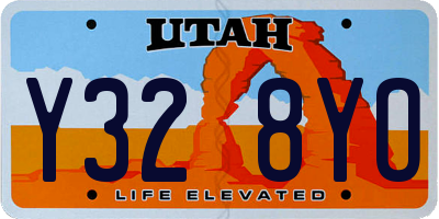 UT license plate Y328YO