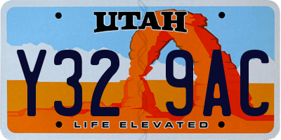UT license plate Y329AC