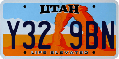 UT license plate Y329BN
