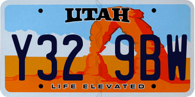 UT license plate Y329BW
