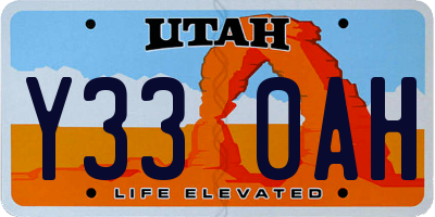 UT license plate Y330AH