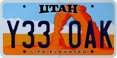 UT license plate Y330AK