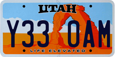 UT license plate Y330AM