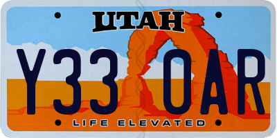 UT license plate Y330AR