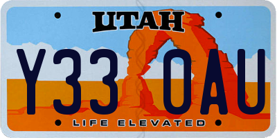 UT license plate Y330AU