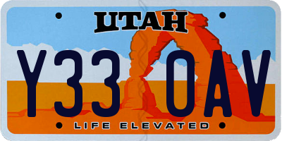 UT license plate Y330AV