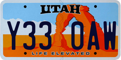 UT license plate Y330AW