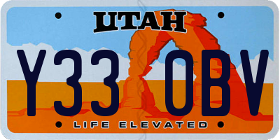 UT license plate Y330BV