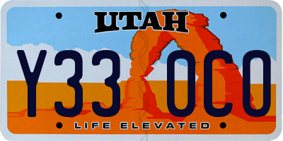 UT license plate Y330CO