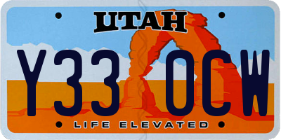 UT license plate Y330CW
