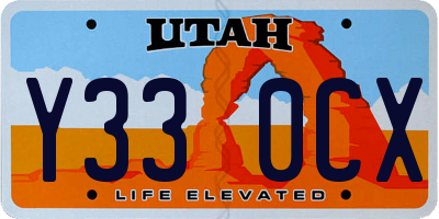 UT license plate Y330CX