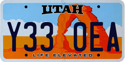 UT license plate Y330EA