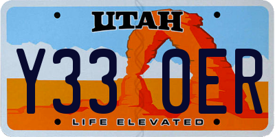 UT license plate Y330ER