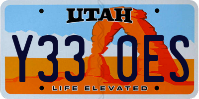 UT license plate Y330ES