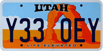 UT license plate Y330EY