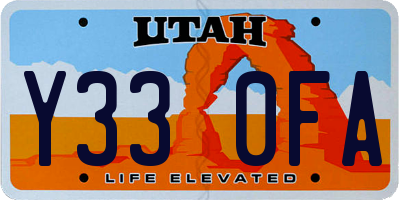 UT license plate Y330FA