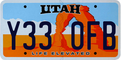 UT license plate Y330FB