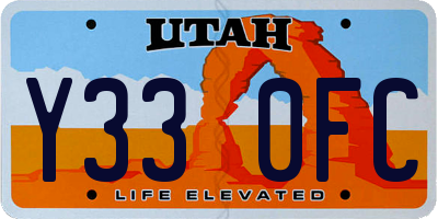 UT license plate Y330FC