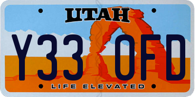 UT license plate Y330FD