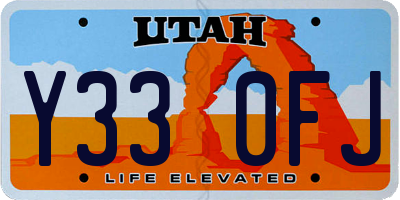 UT license plate Y330FJ