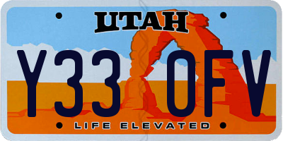 UT license plate Y330FV
