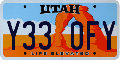 UT license plate Y330FY