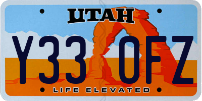 UT license plate Y330FZ