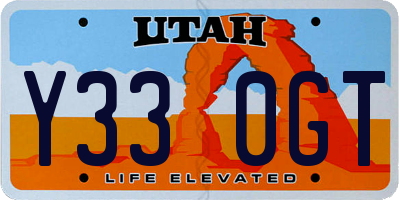UT license plate Y330GT