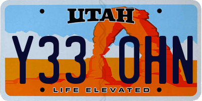 UT license plate Y330HN