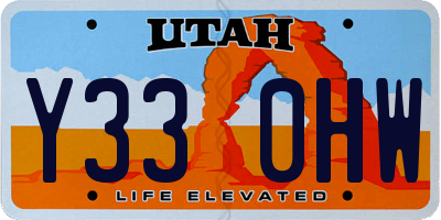 UT license plate Y330HW