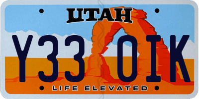UT license plate Y330IK