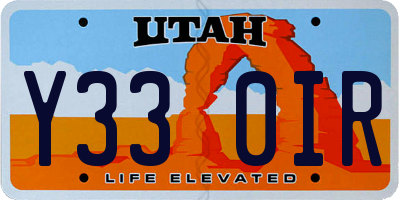 UT license plate Y330IR
